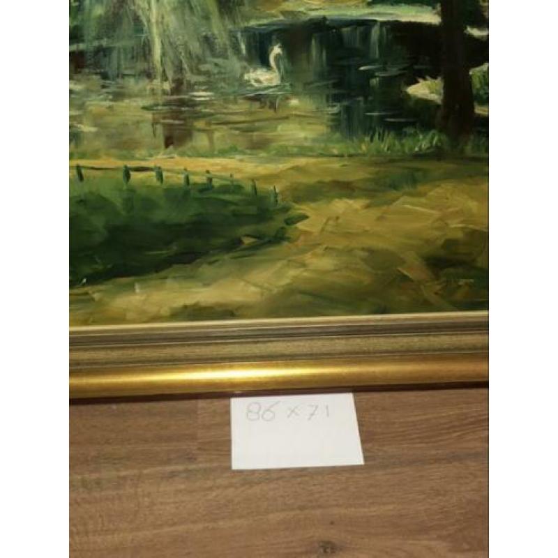 Olieverf schilderij van park tafereel
