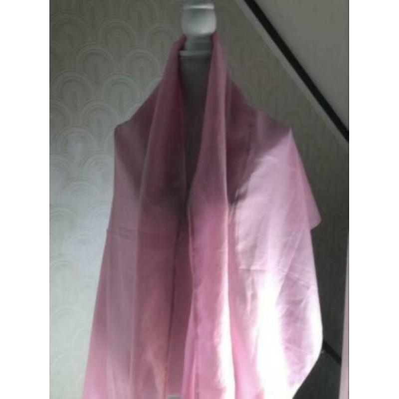 Polyester sjaal - 65x187 cm - rozekleur