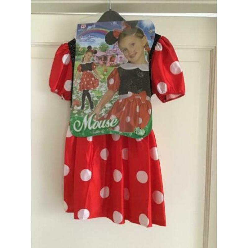 Minnie mouse jurk met haarband/oortjes,maat:116.