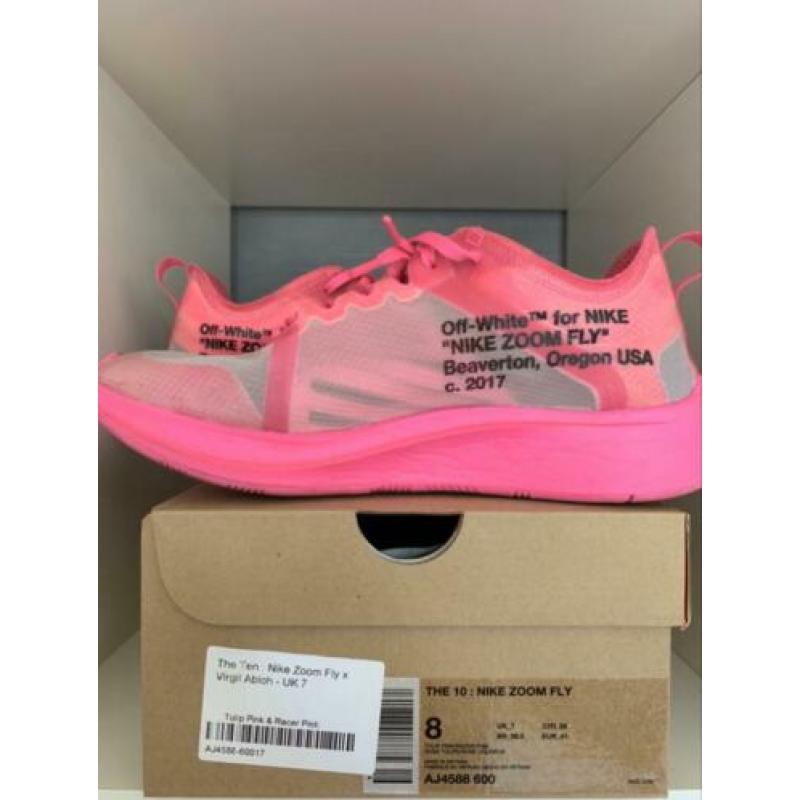 Off white x nike zoom fly tulip pink size us8