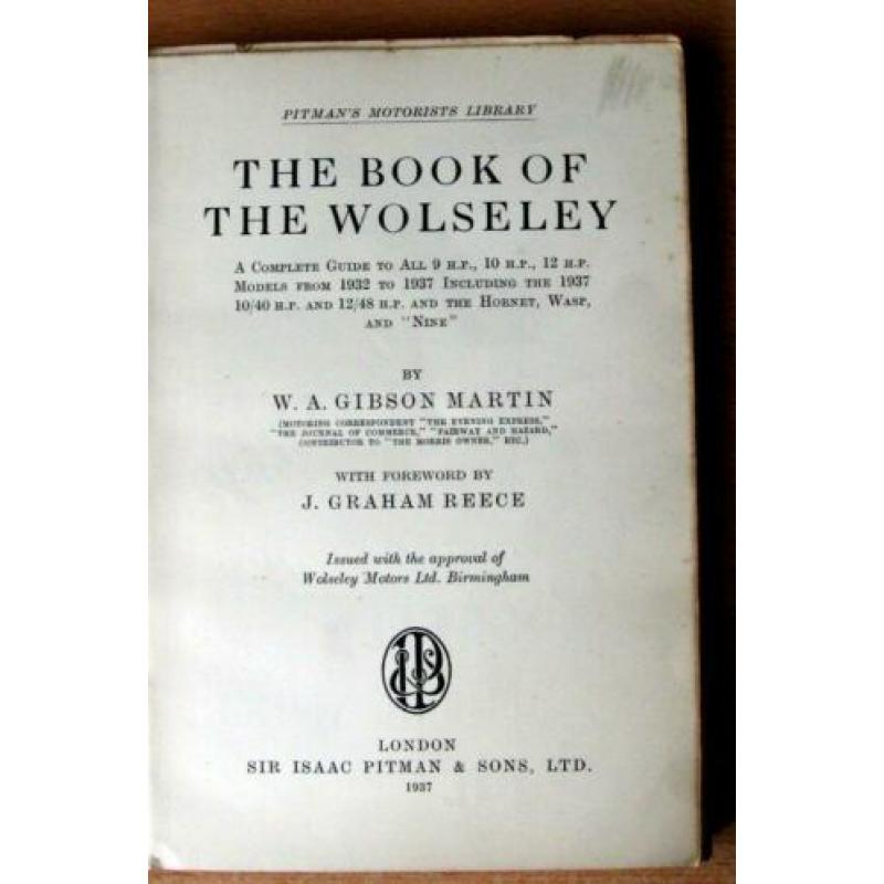 Wolseley boeken: The book of the Wolseley 1932-1961
