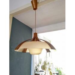 Vintage mid century UFO grote design bentwood hanglamp