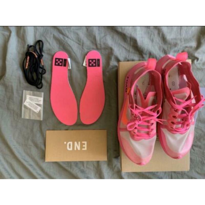 Off white x nike zoom fly tulip pink size us8