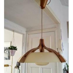Vintage mid century UFO grote design bentwood hanglamp