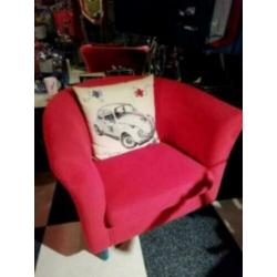 Leuke rode stoel van zachte stevige fleece zgan H 73 B 83
