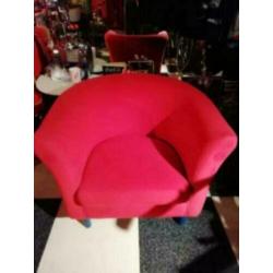 Leuke rode stoel van zachte stevige fleece zgan H 73 B 83
