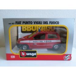 Fiat Punto Vigili del Fuoco (Brandweer) 1:24 Bburago