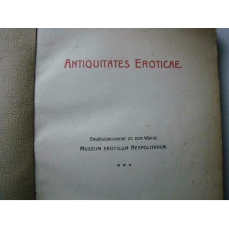 Antiquitates Eroticae Erotika boek uit 1911 met platen