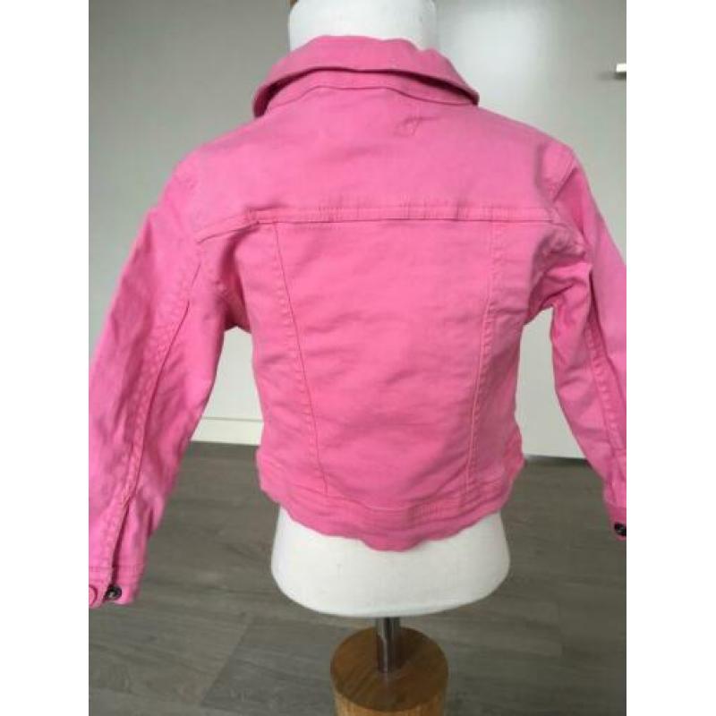 FOLLOW YOUR HEART spijker jasje, roze zeer netjes mt 92 WS