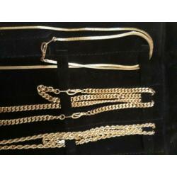 Set van 3 Dames kettingen met armbandjes (gold plated)