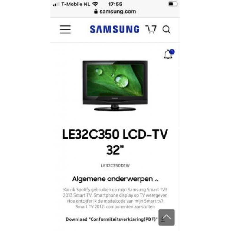 Samsung lcd tv beeldscherm is 80 cm