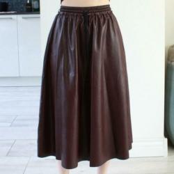 faux leather rok rood