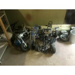 4 minibikes+ mini quad 49cc hobby