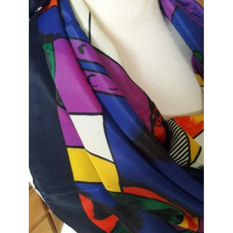 Nieuw! 100% zijde zijden shawl sjaal Picasso designers