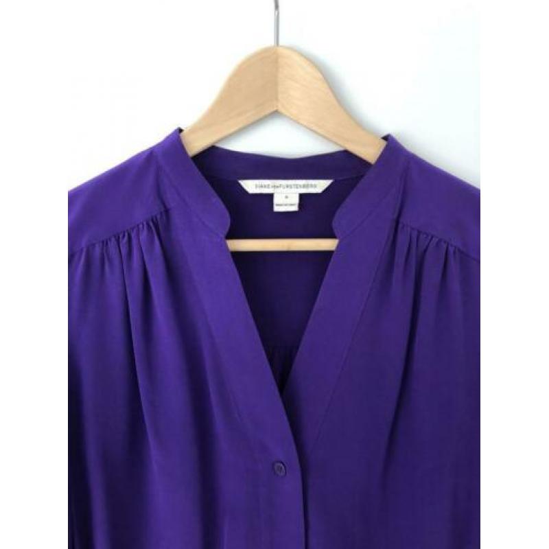 Diane von Furstenberg blouse maat 38 paars 100% zijde Nieuw!