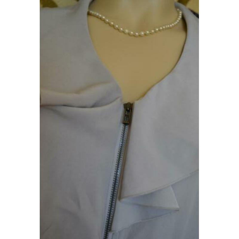 Grijze 90s Armani Exchange doorknoop korte mouwloos jurk 40