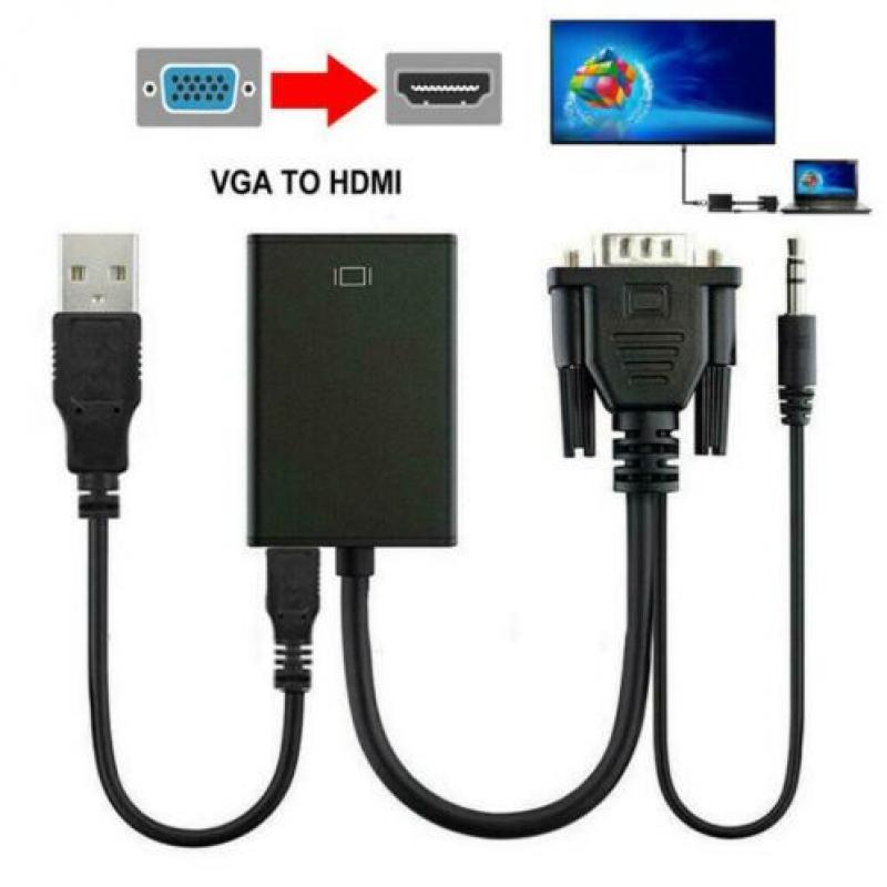 VGA naar HDMI Adapter + Audio *** NIEUW en TOPKWALITEIT ***