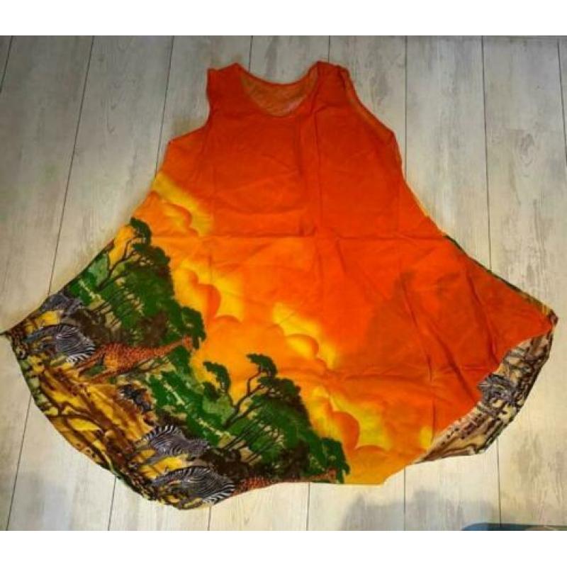 One size fits most oranje tuniek jurk