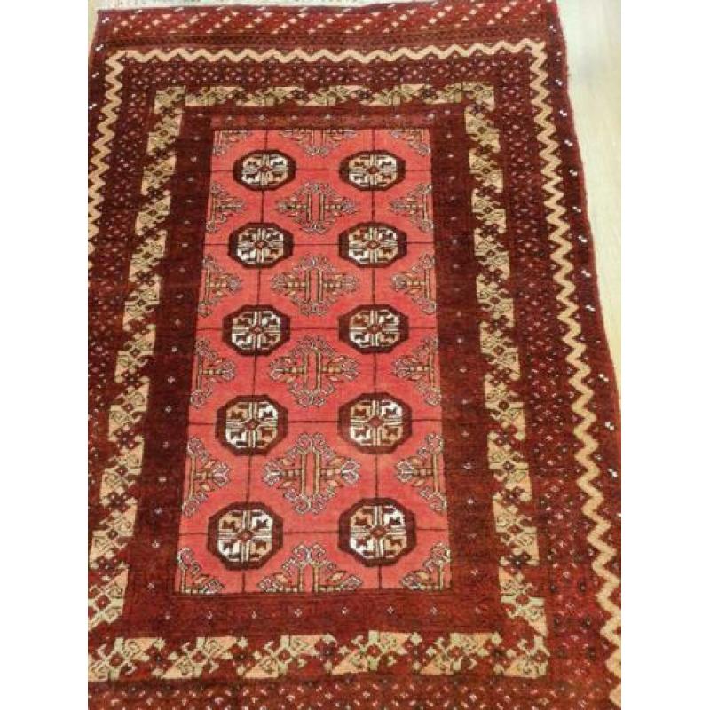 Vintage handgeknoopt perzisch tapijt afghaans 125x80