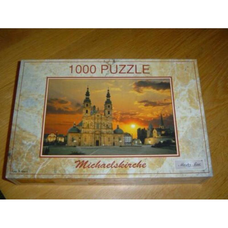 6 puzzels: Michaelskirche, vissen,paard, mint, R. Poortvliet