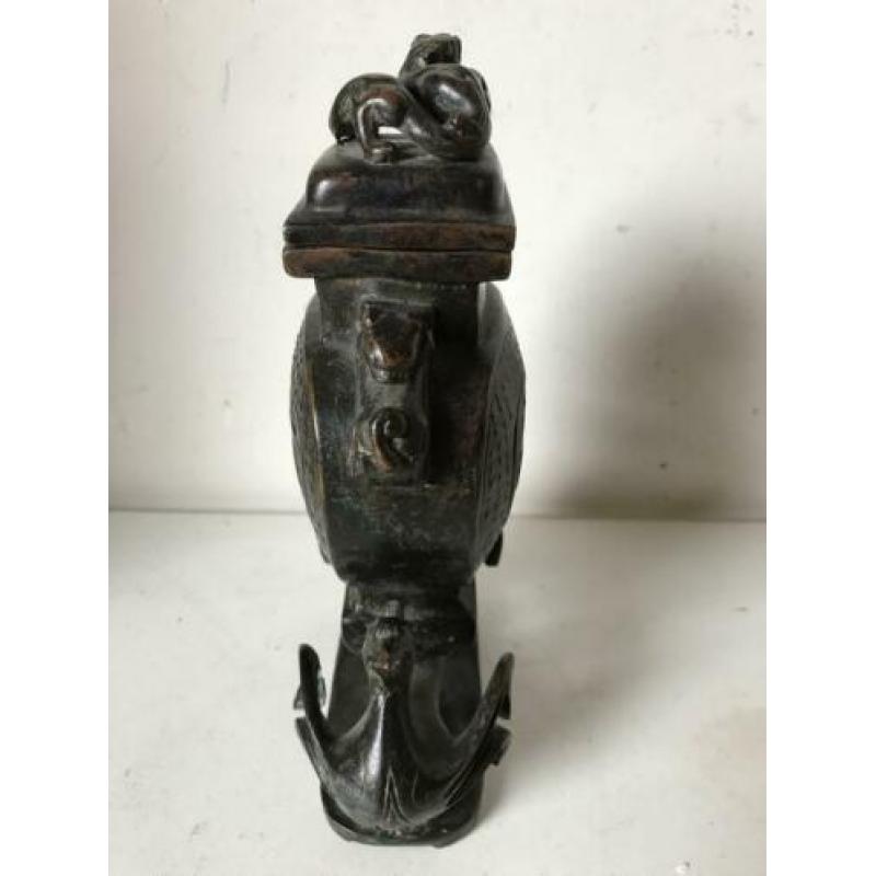 Chinees of Aziatisch bronzen Wierrook brander 21 cm brons