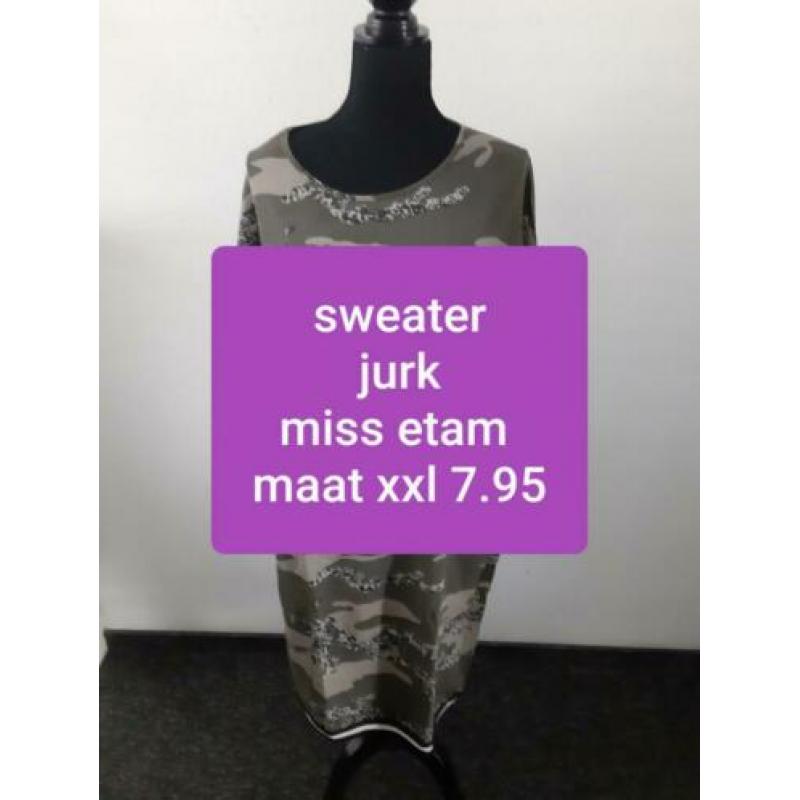 Sweater jurk miss etam maat xxl
