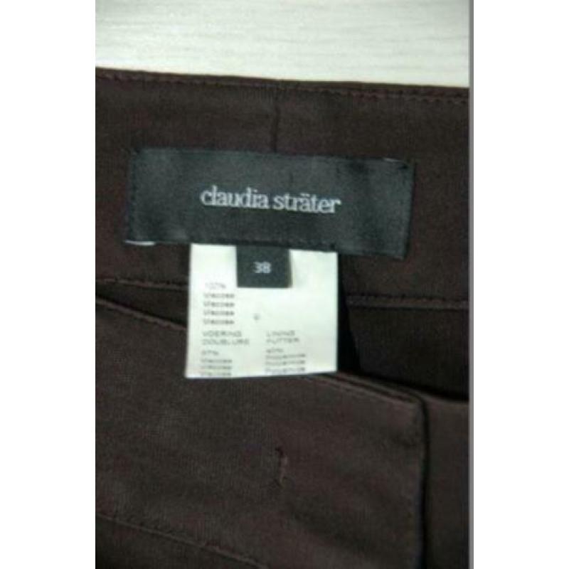 Claudia Sträter viscose broek, pantalon, bruin, Mt. 38